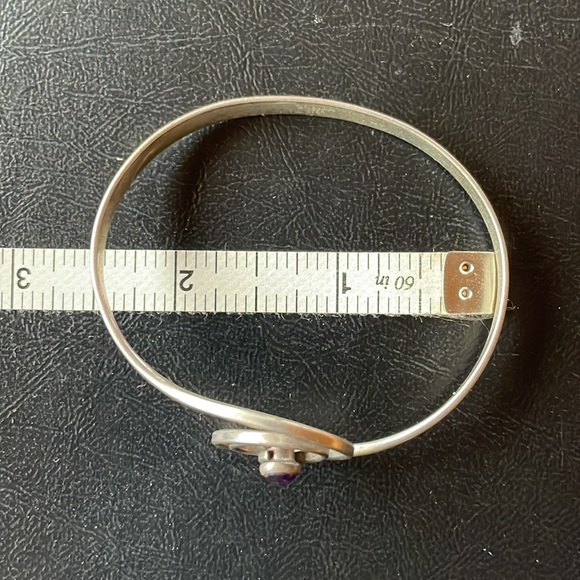 Ed Levin sterling bracelet swirls Amethyst stone - Picture 2 of 6